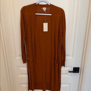 A New Day Rust Long Sleeve Cardigan